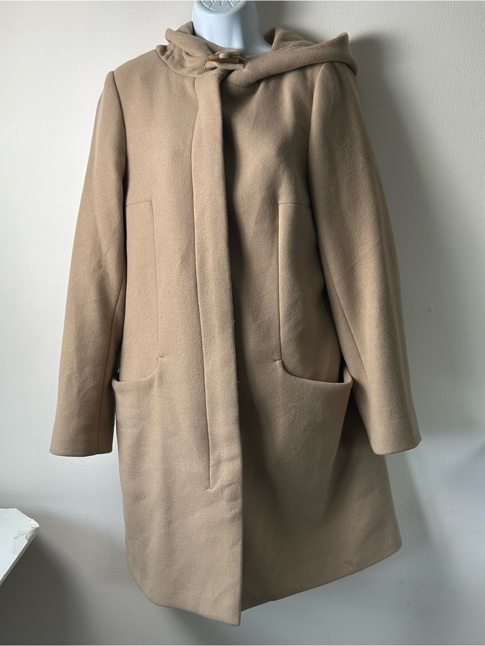 Babaton The Pearce Wool Coat Womens Large Tan Cashmere Lined Button Up Aritzia